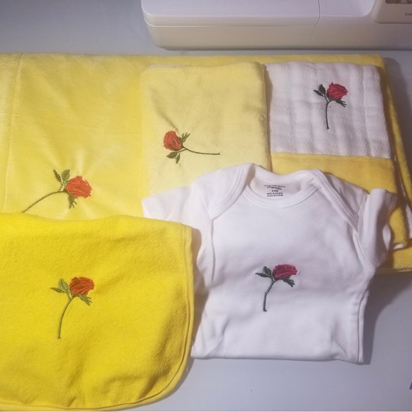 New Princess Belle baby set with embroidery.